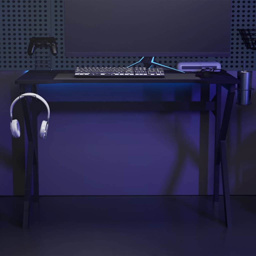 Escritorio gaming con patas en forma de K negro 110x60x75 cm