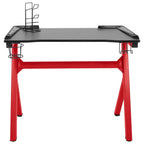 Escritorio gaming con luz LED forma Y negro y rojo 110x60x75 cm