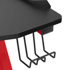 Escritorio gaming con luz LED forma Y negro y rojo 110x60x75 cm