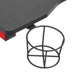 Escritorio gaming con luz LED forma Y negro y rojo 110x60x75 cm