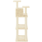 Rascador para gatos con postes de sisal color crema 118,5 cm