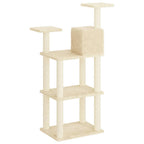 Rascador para gatos con postes de sisal color crema 118,5 cm