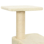 Rascador para gatos con postes de sisal color crema 118,5 cm