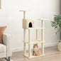 Arranhador para gatos com postes de sisal cor creme 118,5 cm