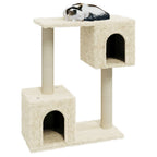 Rascador para gatos con postes de sisal 60 cm crema