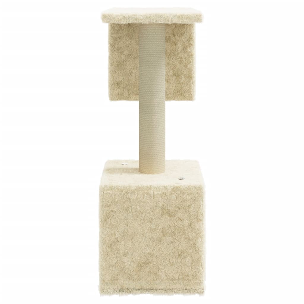 Rascador para gatos con postes de sisal 60 cm crema