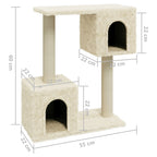 Rascador para gatos con postes de sisal 60 cm crema