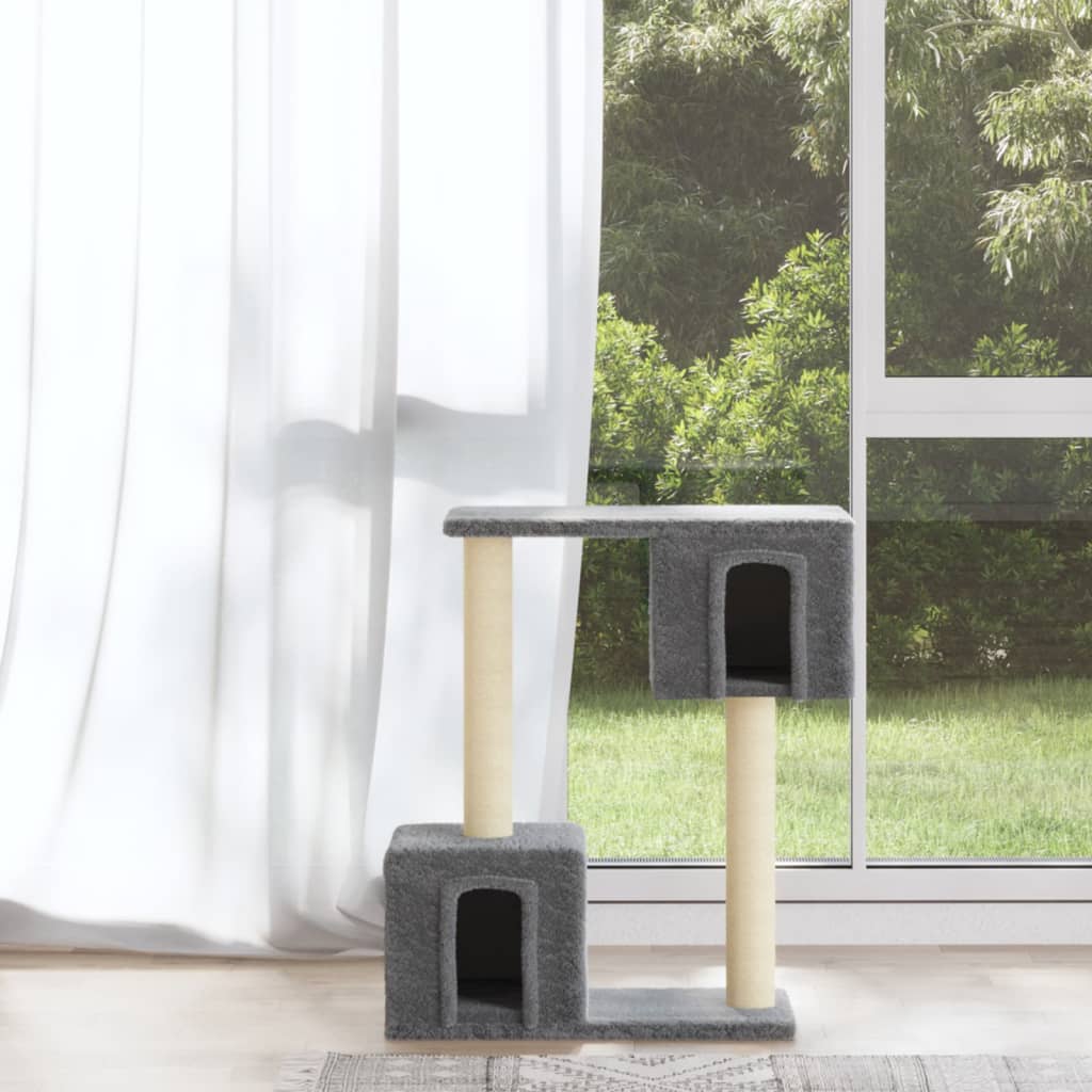 Rascador para gatos con postes de sisal 60 cm crema