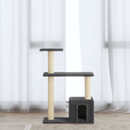 Rascador para gatos con postes de sisal gris oscuro 183 cm