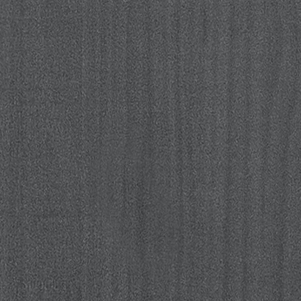 Estantería 2 niveles madera maciza de pino gris 60x30x70 cm
