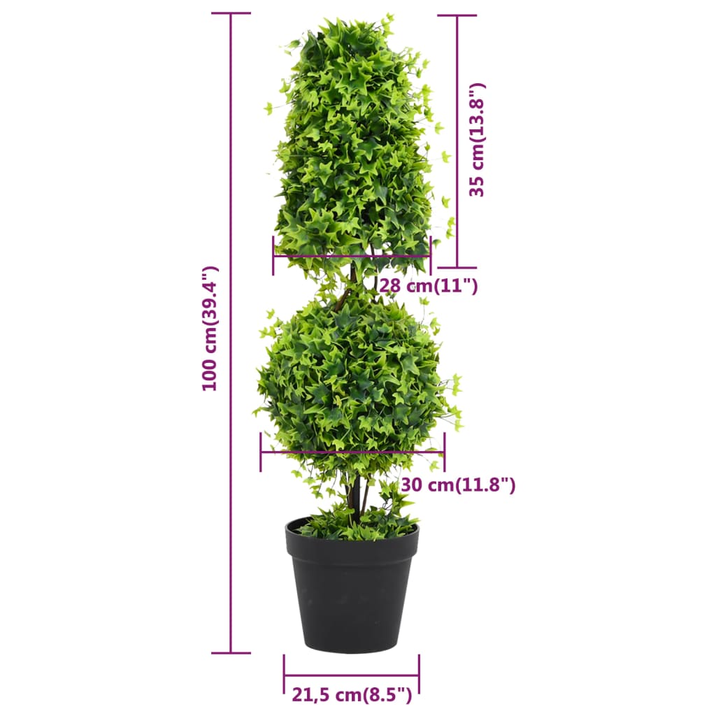 Artificial Boxwood Plant with Green Planter 100 cm
