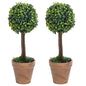 Plantas de boj artificial 2 uds forma bola maceta verde 27 cm