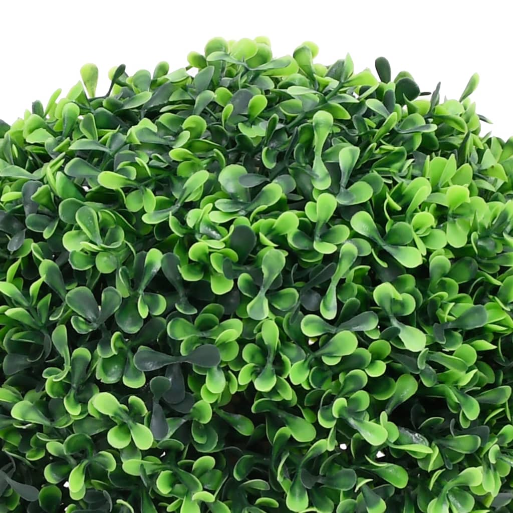Artificial boxwood plants 2 pcs ball shape green pot 27 cm