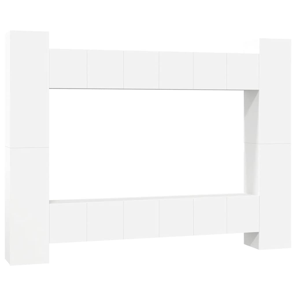 Juego de mueble para TV de 10 piezas aglomerado blanco