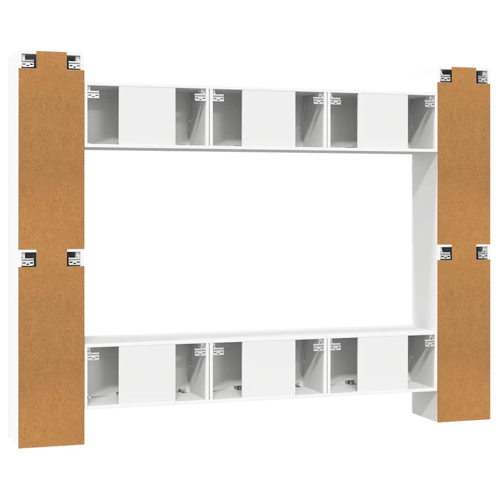 Juego de mueble para TV de 10 piezas aglomerado blanco