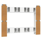 Juego de mueble para TV de 10 piezas aglomerado blanco