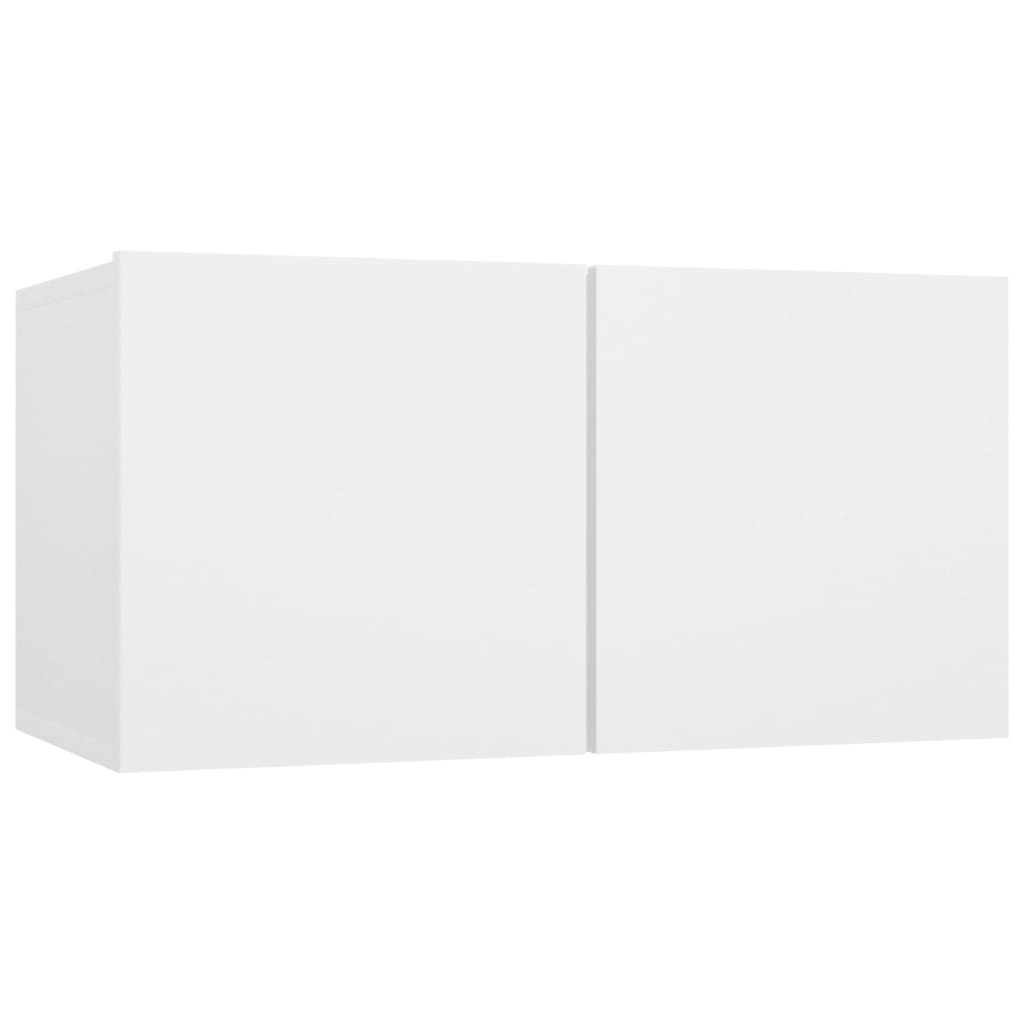 Juego de mueble para TV de 7 piezas madera de ingeniería blanco