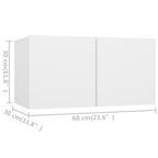 Juego de mueble para TV de 7 piezas madera de ingeniería blanco