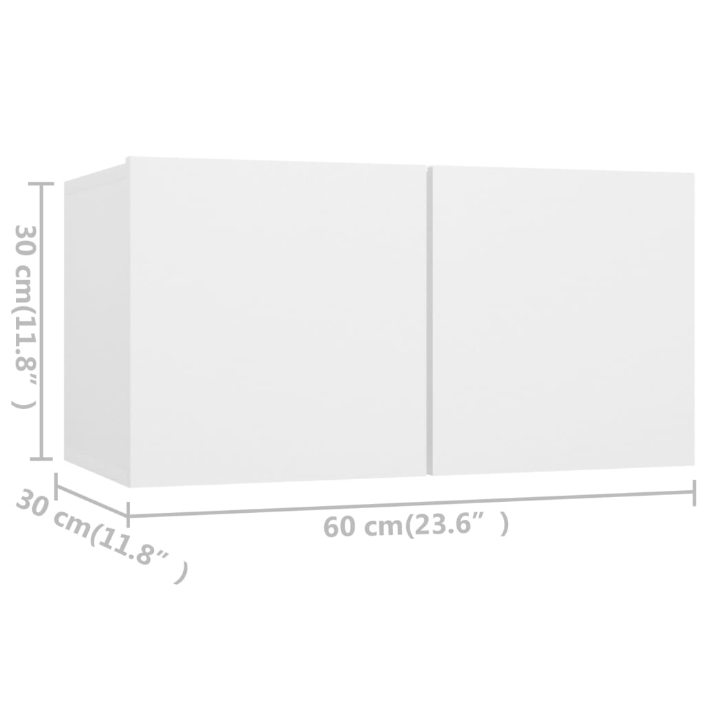 Juego de mueble para TV de 7 piezas madera de ingeniería blanco