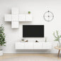 7-Piece Engineered Wood TV Unit Set, White