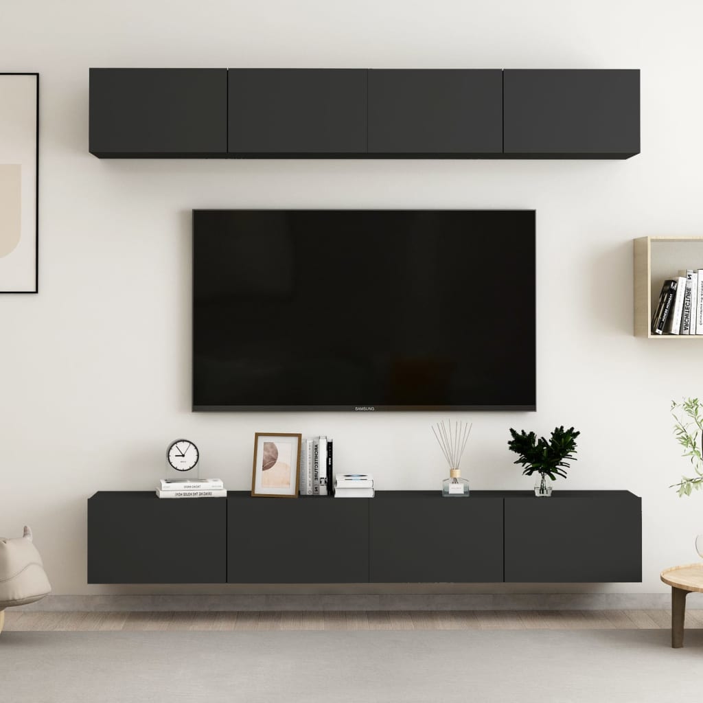 Juego de mueble para TV de 10 piezas aglomerado blanco