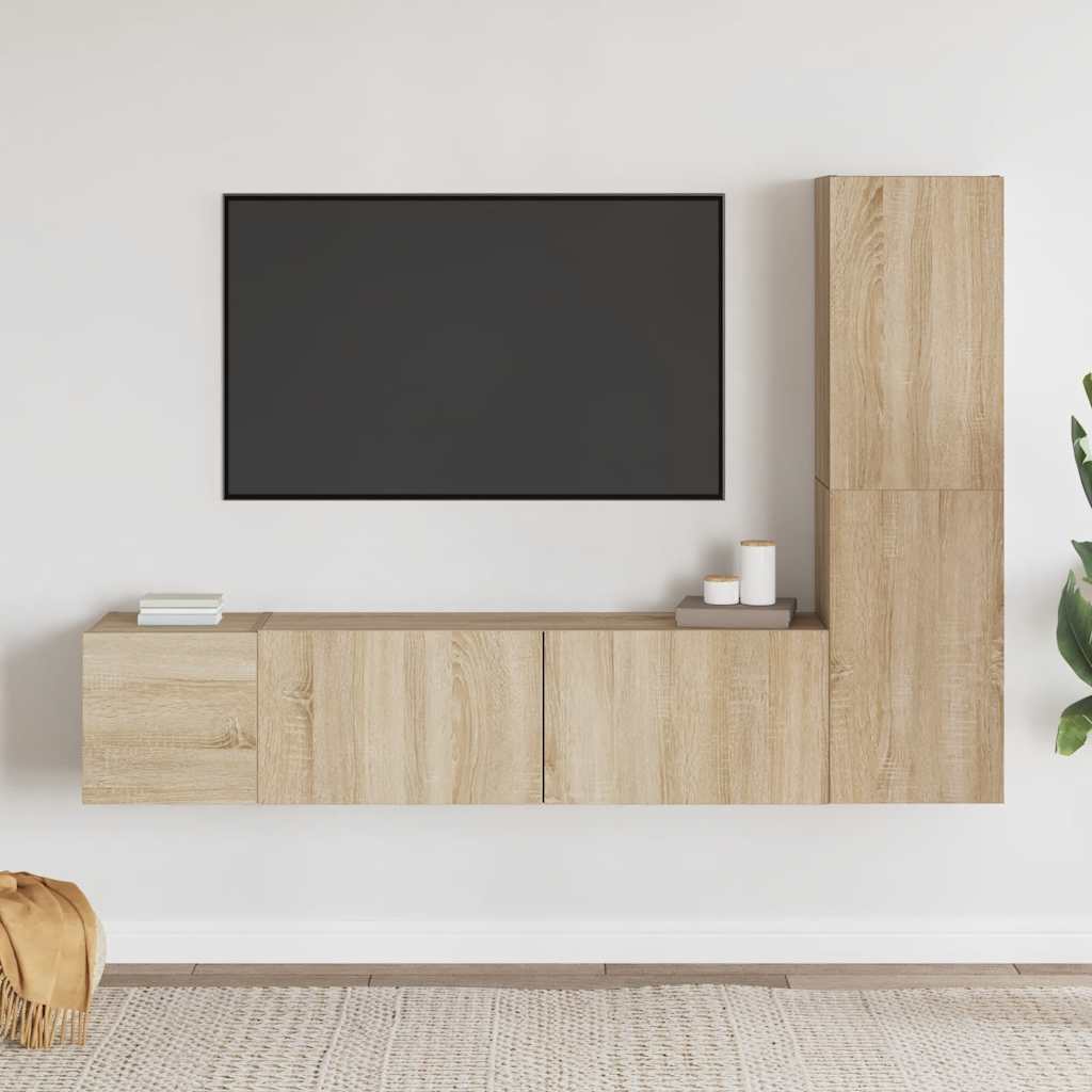 Juego de mueble para TV de 10 piezas aglomerado blanco