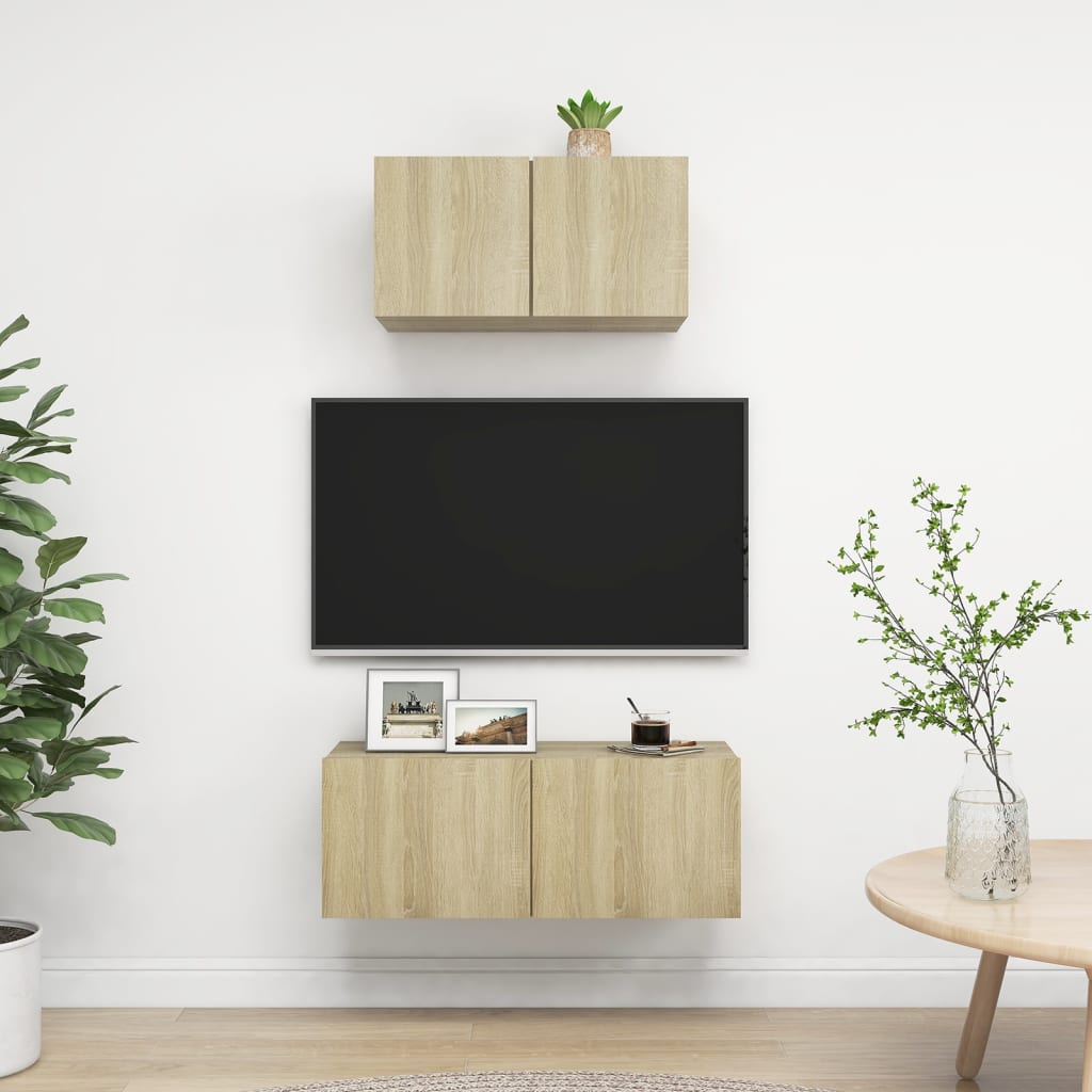 | Mueble de TV de Pared | 4 pcs 37 x 37 x 107.5 cm