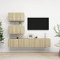 7-Piece Engineered Wood TV Unit Set, White