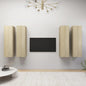 Mueble para TV de pared 2 pcs gris hormigón 30.5 x 30 x 60 cm