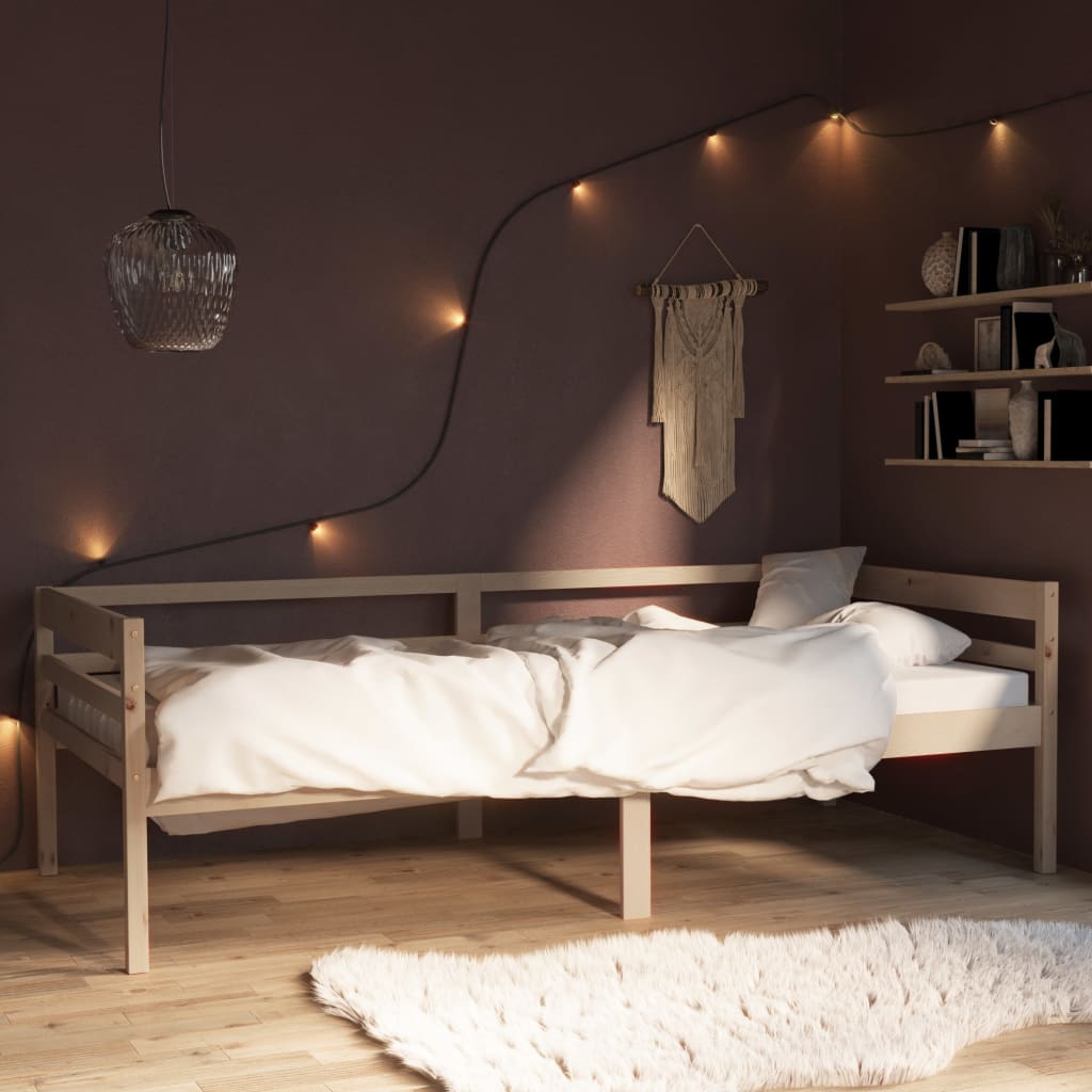 Estructura de cama sin colchón madera maciza de pino 90x200 cm
