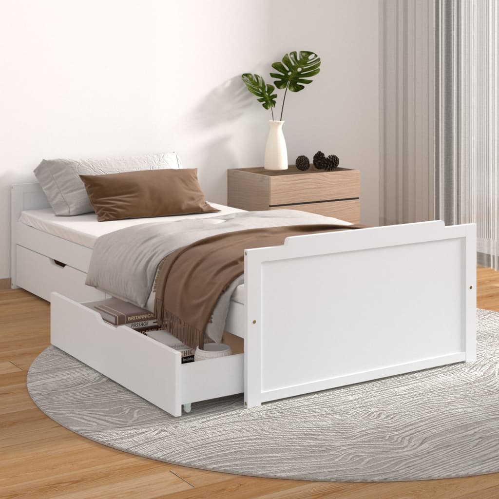 Estructura cama sin colchón madera pino gris oscuro 90x200 cm