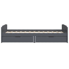 Estructura cama sin colchón madera pino gris oscuro 90x200 cm