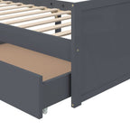 Estructura cama sin colchón madera pino gris oscuro 90x200 cm