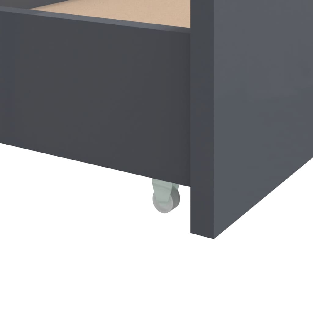 Estructura cama sin colchón madera pino gris oscuro 90x200 cm