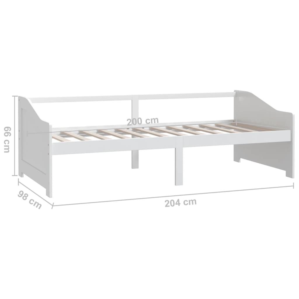 Sofá cama de 3 plazas sin colchón blanco 90x200 cm