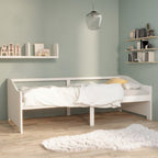 Sofá cama de 3 plazas sin colchón blanco 90x200 cm