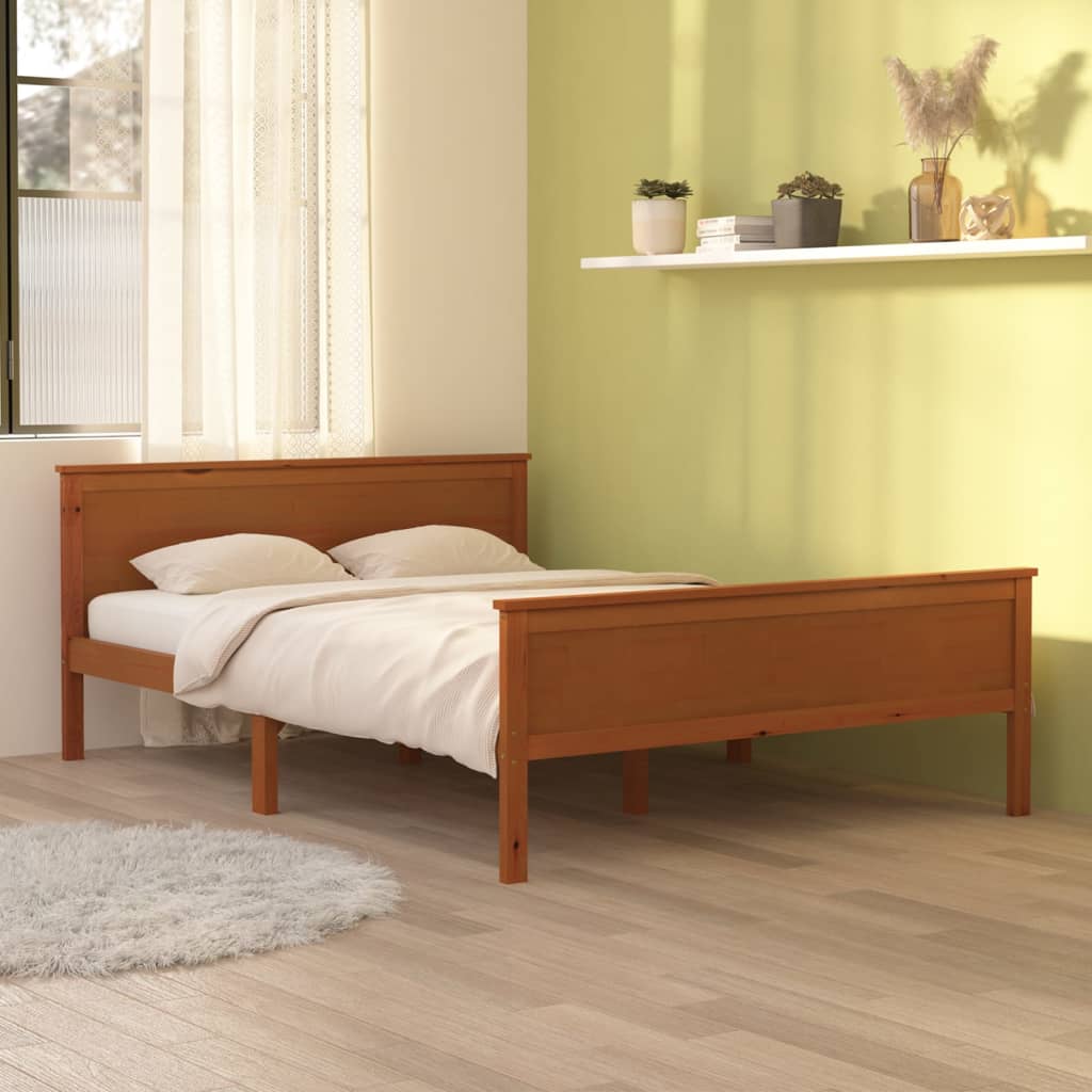 Estructura cama de madera maciza blanca super king 180x200 cm