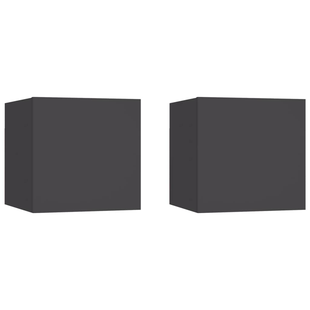 Mesitas de noche 2 uds madera contrachapada negro 40x30x30 cm