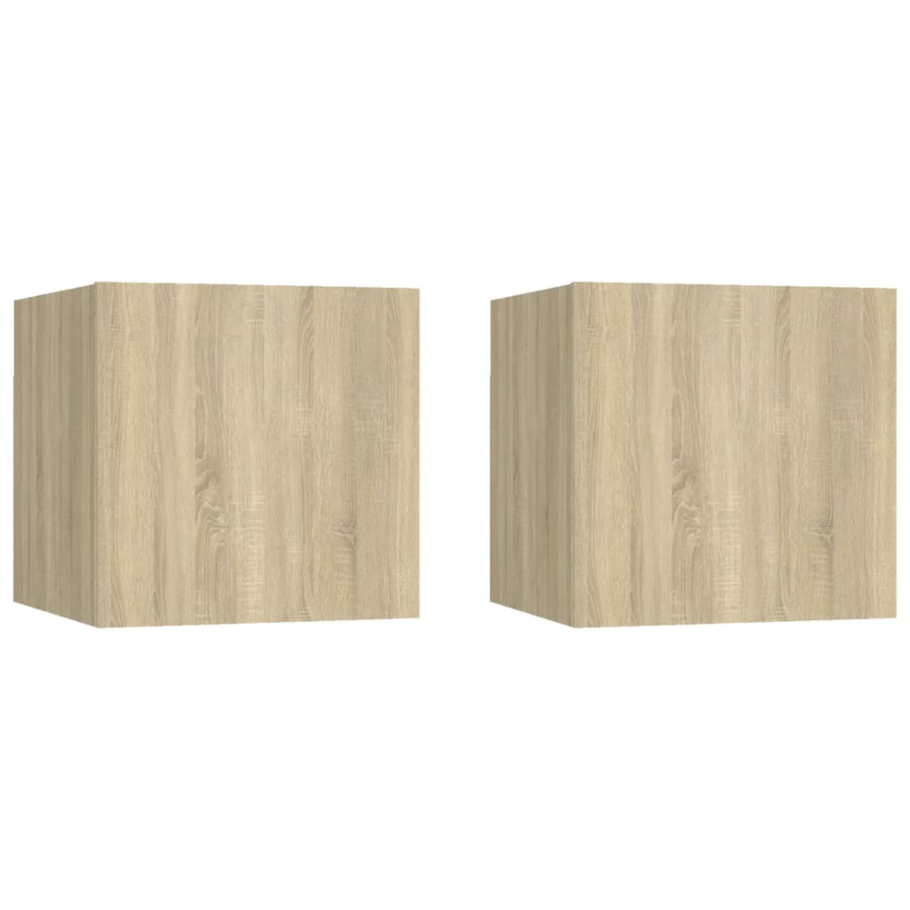 Mesitas de noche 2 uds madera contrachapada negro 40x30x30 cm