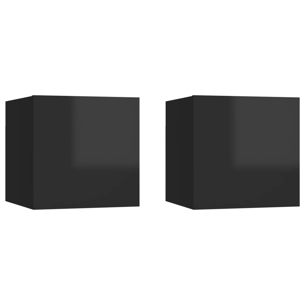 Mesitas de noche 2 uds madera contrachapada negro 40x30x30 cm