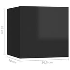 Mesitas de noche 2 uds madera contrachapada negro 40x30x30 cm