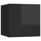 Mesitas de noche 2 uds madera contrachapada negro 40x30x30 cm