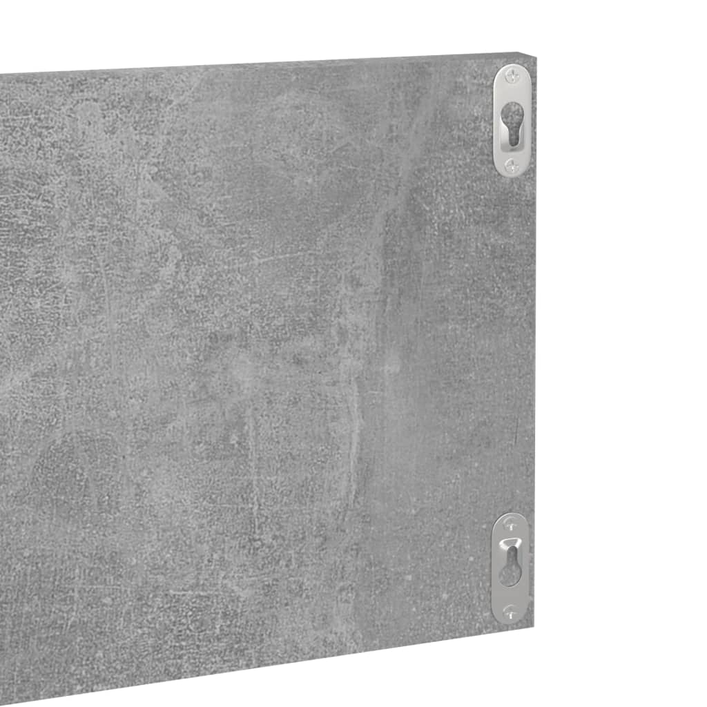 Estante de pared 2 uds contrachapado gris hormigón 80x11,5x18cm