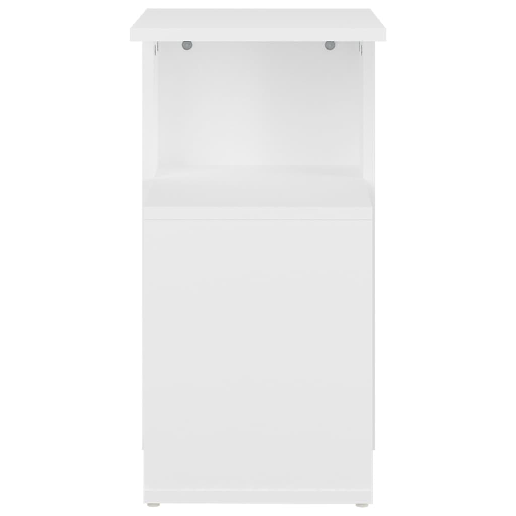 Mesa auxiliar de madera contrachapada blanco 36x30x56 cm