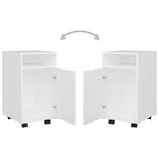 Armario auxiliar ruedas blanco madera contrachapada 33x38x60 cm