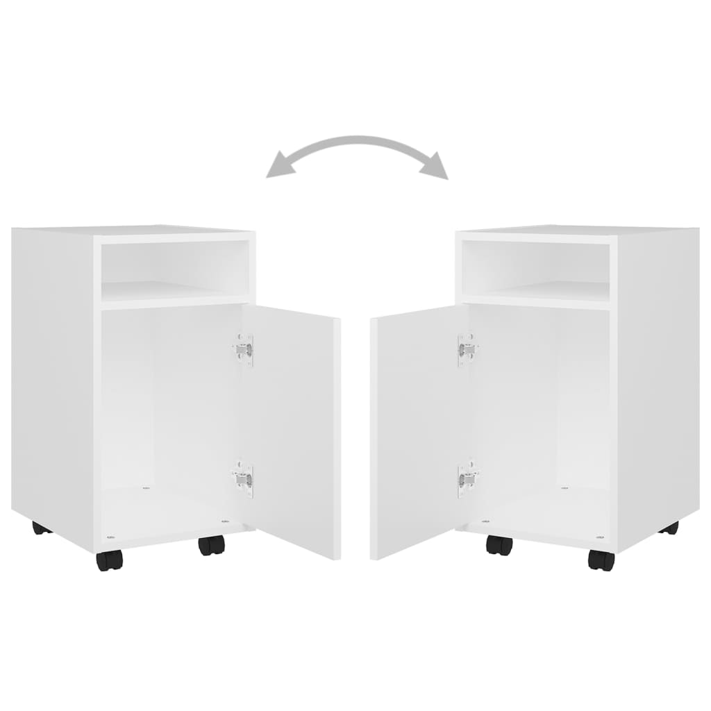 Armario auxiliar ruedas blanco madera contrachapada 33x38x60 cm