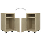 Armario auxiliar ruedas contrachapada color roble 33x38x60 cm