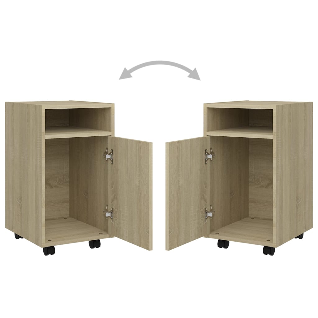 Armario auxiliar ruedas contrachapada color roble 33x38x60 cm
