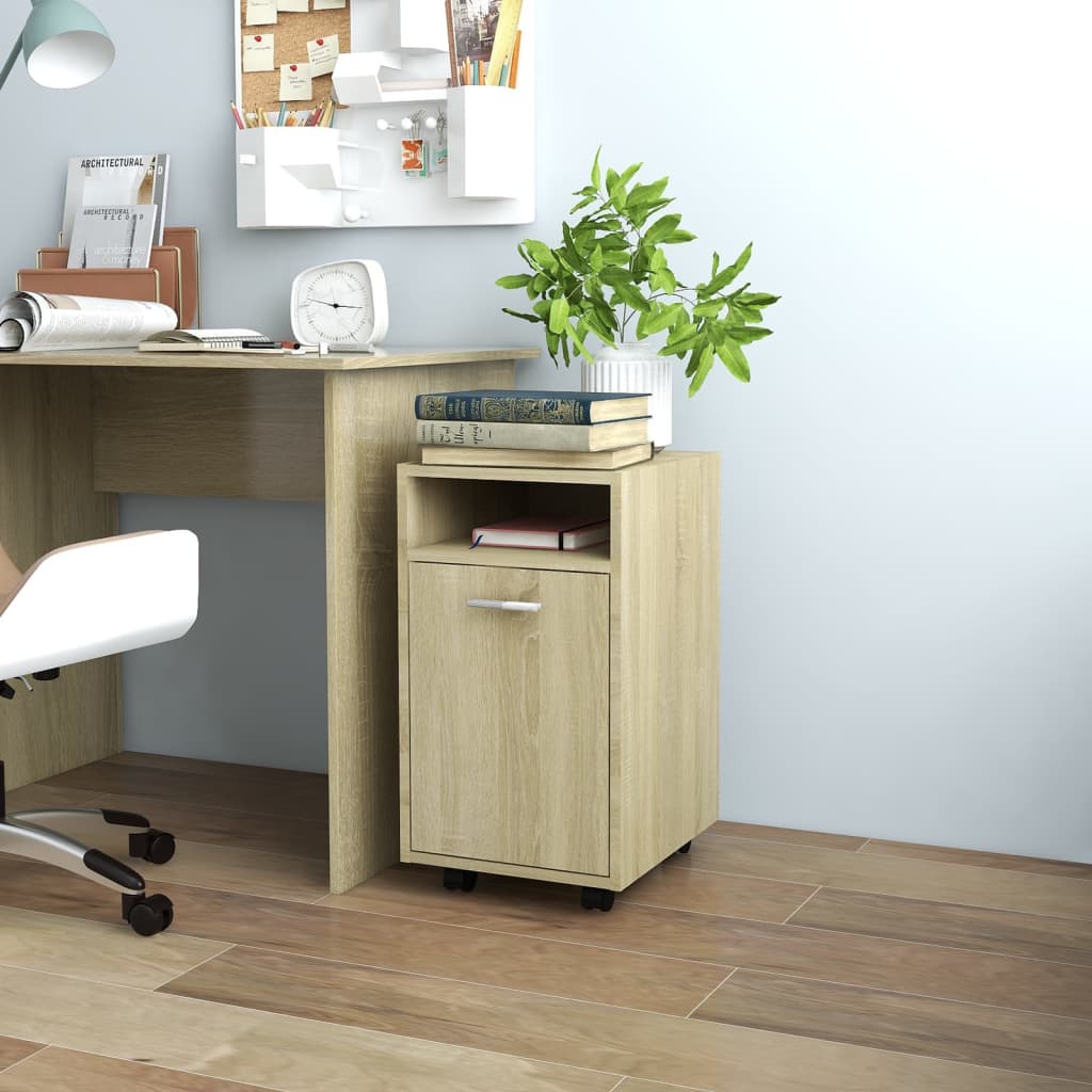 Armario auxiliar ruedas blanco madera contrachapada 33x38x60 cm