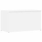 Baúl de almacenamiento madera contrachapada blanco 84x42x46 cm